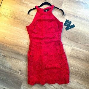 Red lace cocktail dress, brand new never been wore from Lulus!